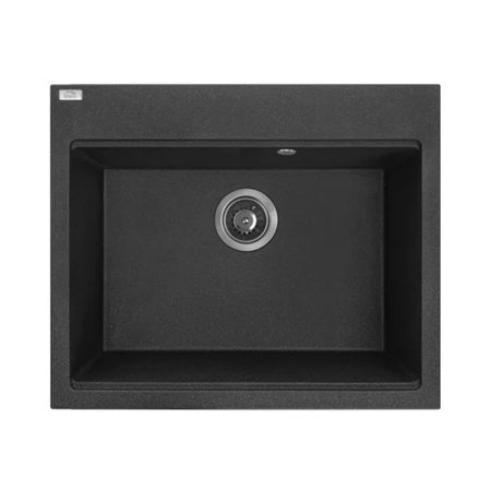 Laveo Tau Zlewozmywak granitowy jednokomorowy 50x60 cm czarny SBT_7106
