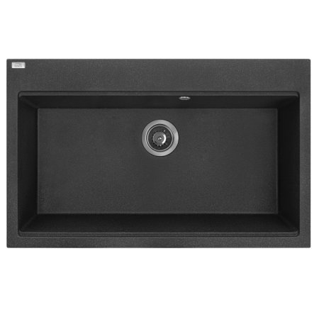 Laveo Tau Zlewozmywak granitowy jednokomorowy 50x80 cm czarny SBT_7108
