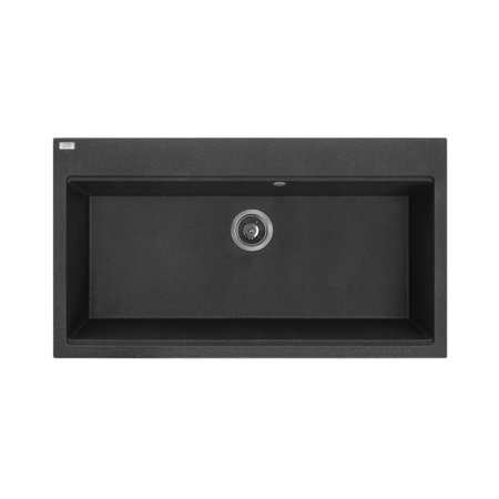 Laveo Tau Zlewozmywak granitowy jednokomorowy 50x90 cm czarny SBT_7109