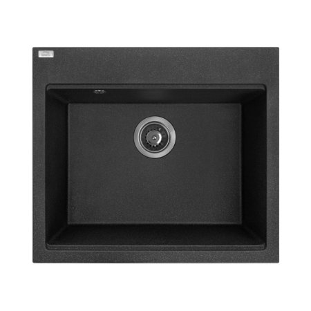 Laveo Tau Zlewozmywak granitowy jednokomorowy 50x57 cm czarny SBT_710Y