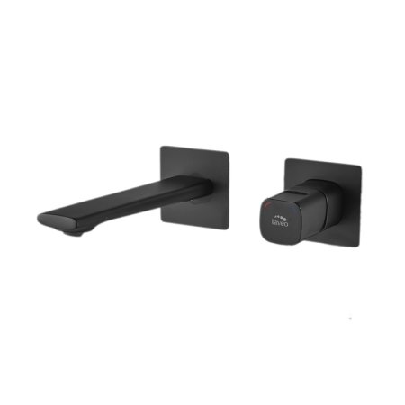 Laveo Tores Bateria umywalkowa podtynkowa z korkiem czarny BVT_722P