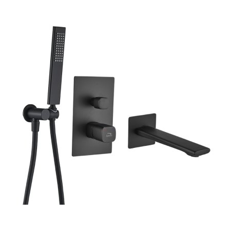 Laveo Tores Bateria wannowa podtynkowa czarny BVT_711P