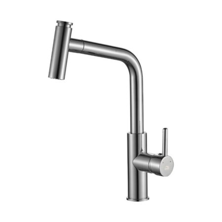 Laveo Toro Bateria kuchenna z wyciąganą wylewką chrom BAX_069D