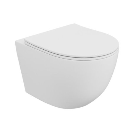 Lavita Sofi slim White Mat 3.0 Zestaw Toaleta WC Tornado bez kołnierza krótka + deska wolnoopadająca biały mat 5900378344001