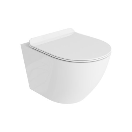 Lavita Sofi Zestaw toaleta WC stojąca bez kołnierza + deska wolnoopadająca biały połysk 5900378332558