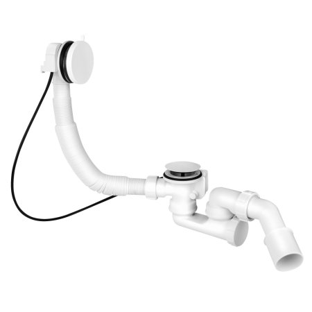 McAlpine Syfon wannowy z przelewem i korkiem automatycznym biały MP31SSF-WHBR