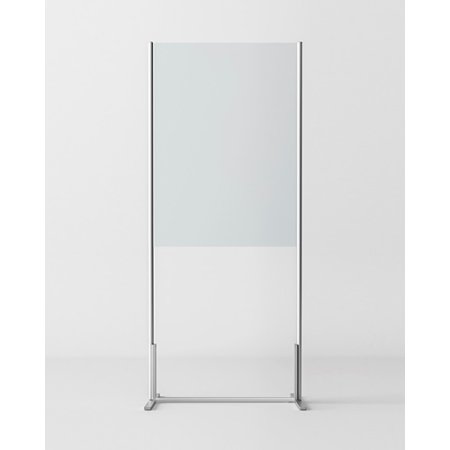 Novellini BeSafe Wall V1 Ekran ochronny wolnostojący 90x198,8 cm profile srebrne szkło satynowe BSAFEV1T90-4A