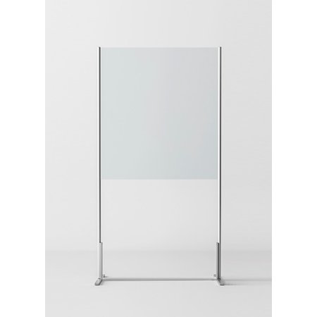 Novellini BeSafe Wall V1 Ekran ochronny wolnostojący 100x198,8 cm profile srebrne szkło satynowe BSAFEV1T100-4B