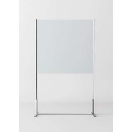 Novellini BeSafe Wall V1 Ekran ochronny wolnostojący 120x198,8 cm profile srebrne szkło satynowe BSAFEV1T120-4B