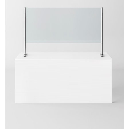 Novellini BeSafe Wall V2 Ekran ochronny na ladę 140x85 cm profile białe szkło satynowe BSAFEV2B140-4A