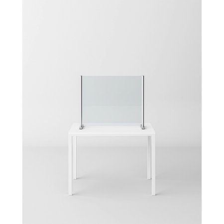 Novellini BeSafe Wall V3 Ekran ochronny na biurko 90x75 cm profile białe szkło satynowe BSAFEV3S90-4A
