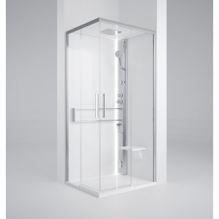Novellini Glax 2 2.0 A Hydro Kabina parowa 90x70x210 cm wersja prawa profile srebrne szkło przezroczyste G22A9070DM1-1BB