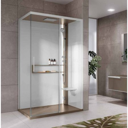Novellini Glax Black 2 2.0 2P Hydro Plus Kabina parowa 120x80x210 cm wersja prawa profile czarne szkło przezroczyste G222P120DM1L-1HU