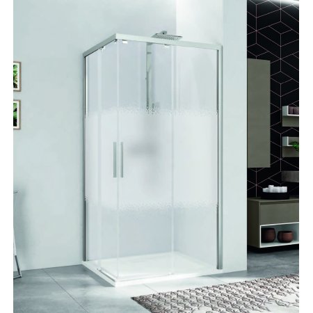 Novellini Kuadra 2.0 AH Kabina prysznicowa narożna 107-109x200 cm lewa, szkło przezroczyste, profile chrom K2AH107LS-1K