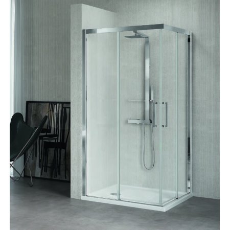 Novellini Kuadra A Kabina prysznicowa narożna 107-110x200 cm lewa, szkło przezroczyste, profile chrom KUADA108LS-1K