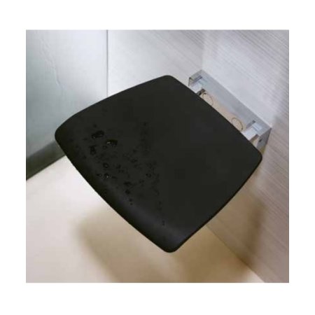 Novellini Siedzisko prysznicowe składane z tworzywa z powierzchnią antypoślizgową, czarne SED02QFM-H