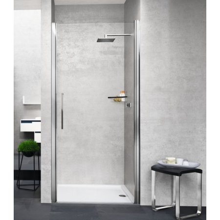 Novellini Young 2.0 1B Drzwi prysznicowe uchylne wnękowe 92-96x200 cm, profile chrom szkło przezroczyste Y21B92-1K