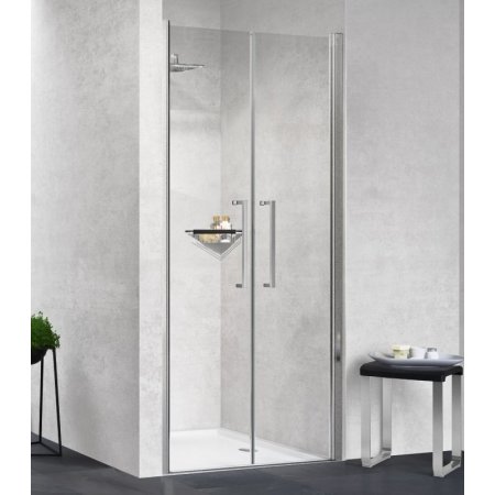 Novellini Young 2.0 2B Drzwi prysznicowe uchylne wnękowe 63-67x200 cm, profile chrom szkło przezroczyste Y22B63-1K