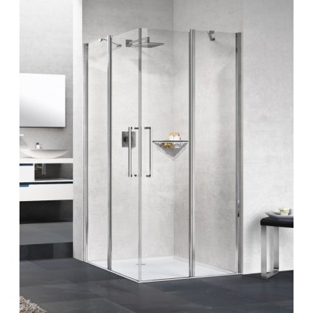 Novellini Young 2.0 A Drzwi prysznicowe uchylne 77-79x200 cm, profile czarne szkło przezroczyste Y2A77L-1H
