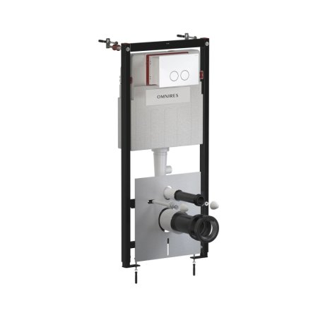 Omnires Eco Flush Set Zestaw Stelaż do WC StrongFrame z Eco spłukiwaniem + przycisk WC Minimal biały połysk STFWCECO1M-RBP