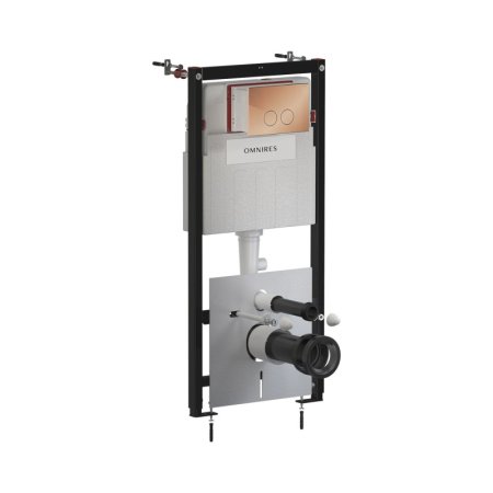 Omnires Eco Flush Set Zestaw Stelaż do WC StrongFrame z Eco spłukiwaniem + przycisk WC Minimal miedź połysk STFWCECO1M-RCP