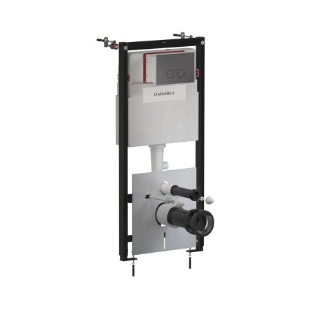 Omnires Eco Flush Set Zestaw Stelaż WC StrongFrame z Eco spłukiwaniem + przycisk WC Steel-R45 antracyt szczotkowany STFWCECO1R45-RAT