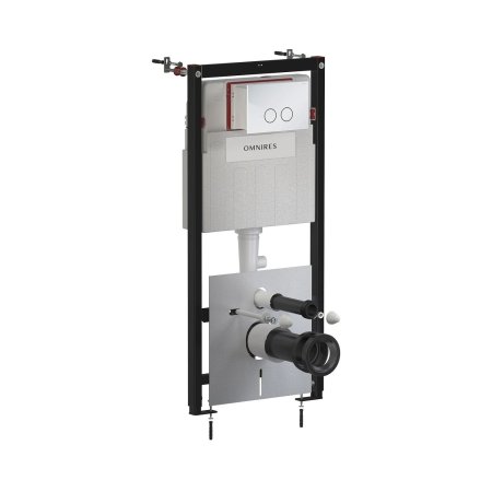 Omnires Eco Flush Set Zestaw Stelaż WC StrongFrame z Eco spłukiwaniem + przycisk WC Steel-R45 chrom połysk STFWCECO1R45-RCR