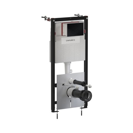Omnires Eco Flush Set Zestaw Stelaż WC StrongFrame z Eco spłukiwaniem + przycisk WC Steel-R45 czarny p&oacute;łmat STFWCECO1R45-RBL
