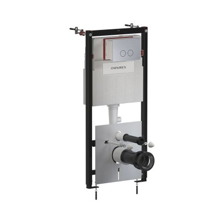 Omnires Eco Flush Set Zestaw Stelaż WC StrongFrame z Eco spłukiwaniem + przycisk WC Steel-R45 nikiel szczotkowany STFWCECO1R45-RNI