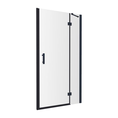 Omnires Manhattan Drzwi uchylne 100x195 cm profile czarny mat/szkło przezroczyste ADC10X-ABLTR
