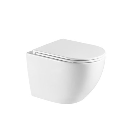 Omnires Ottawa Comfort toaleta WC bez kołnierza 54x37 cm + deska wolnoopadająca biały mat OTTAWACMWBM