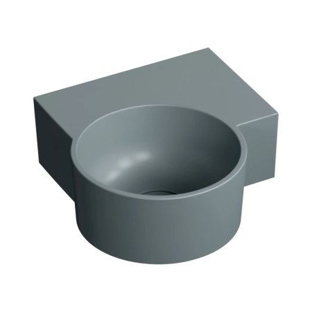 Omnires Ovo M+ Umywalka nablatowa lub wisząca 34,5x33,5 cm prawa ash grey mat OVO335UWPAG