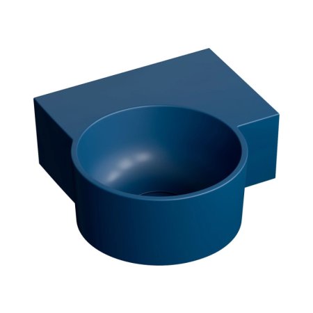 Omnires Ovo M+ Umywalka nablatowa lub wisząca 34,5x33,5 cm prawa midnight blue mat OVO335UWPMB