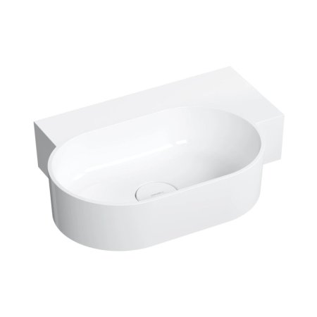 Omnires Ovo M+ Umywalka nablatowa lub wisząca 55,5x38,5 cm prawa biały OVO555UWPBP