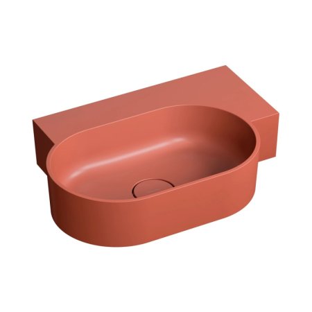 Omnires Ovo M+ Umywalka nablatowa lub wisząca 55,5x38,5 cm prawa terracotta mat OVO555UWPTE