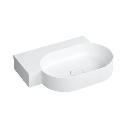 Omnires Ovo M+ Umywalka nablatowa lub wisząca 64,5x44,5 cm lewa biały mat OVO645UWLBM