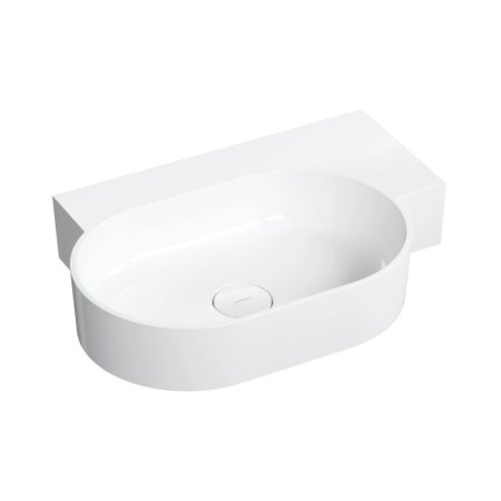 Omnires Ovo M+ Umywalka nablatowa lub wisząca 64,5x44,5 cm prawa biały OVO645UWPBP