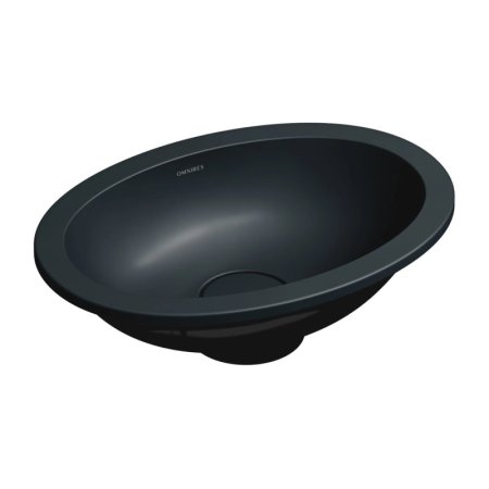 Omnires Shell M+ Umywalka podblatowa lub wpuszczana 44x31 cm black lava mat SHELL380UPBLV