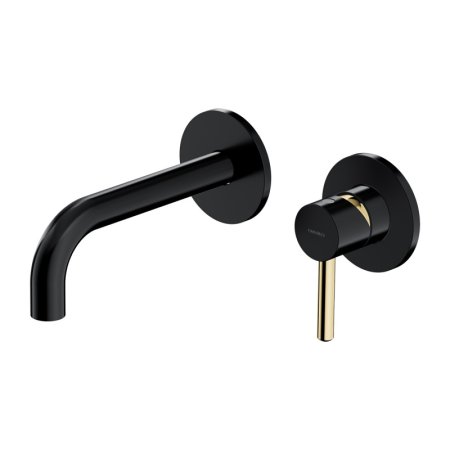 Omnires Y Bateria umywalkowa podtynkowa 18,5 cm czarna/złota Y1215HBLGL