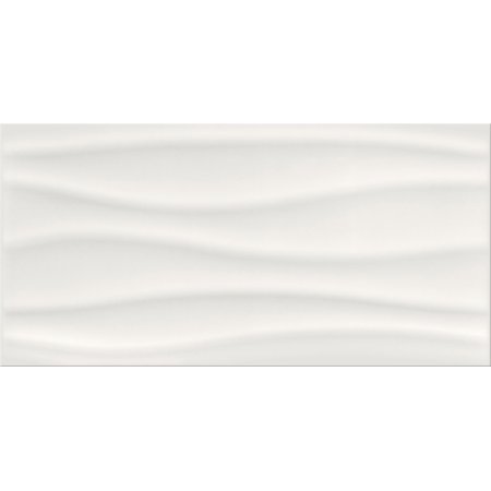 Opoczno Basic Palette White Glossy Wave Structure Płytka ścienna 29,7x60x0,9 cm, biała błyszcząca OP631-031-1