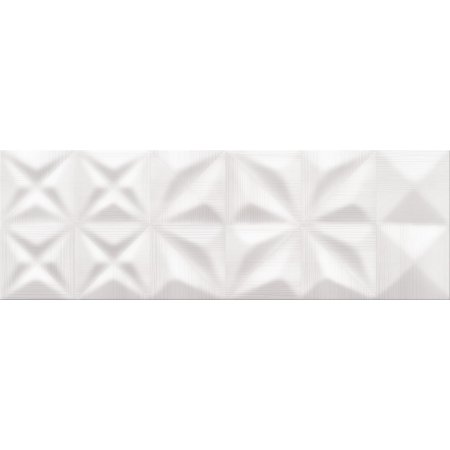 Opoczno Delicate Lines White Glossy Structure Płytka ścienna 25x75x1,05 cm, biała błyszcząca OP432-004-1