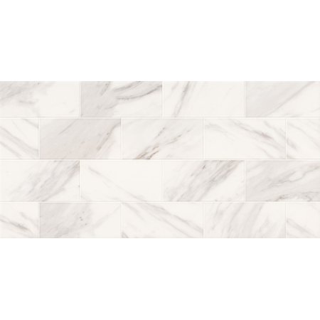 Opoczno Marble Charm White Glossy Geo Płytka ścienna 29x59,3x0,9 cm, biała błyszcząca OP985-002-1