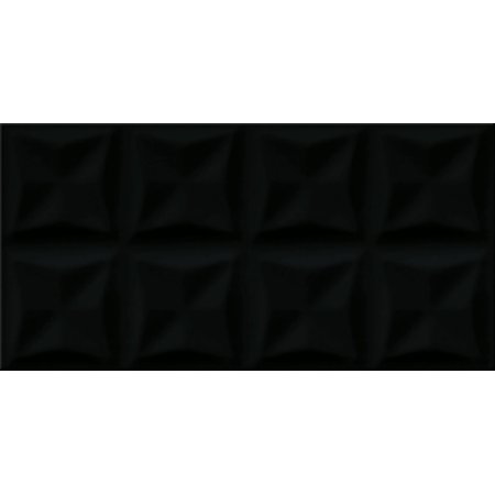 Opoczno Origami Dune Black Glossy Structure Płytka ścienna 29,7x60x0,9 cm, czarna błyszcząca OP658-016-1