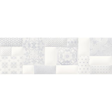 Opoczno Pillow Game Inserto Patchwork Listwa dekoracyjna 29x89x1,1 cm, szara matowa ND038-002