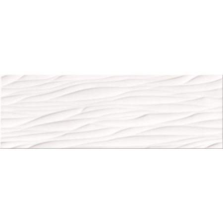Opoczno Structure Pattern White Wave Structure Płytka ścienna 25x75x1,05 cm, biała błyszcząca OP365-006-1