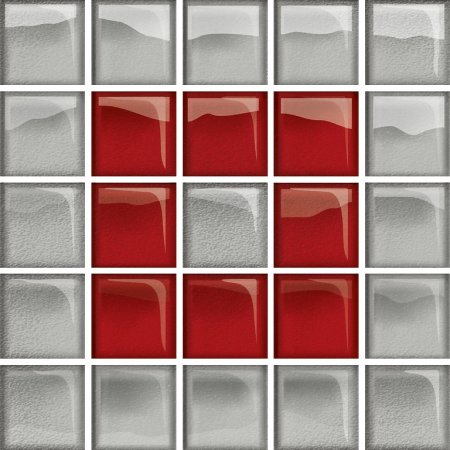 Opoczno Universal Glass Decorations Glass Silver/Red Mosaic B New Mozaika szklana 14,8x14,8x0,8 cm, czerwona błyszcząca OD660-121