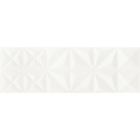 Opoczno White Magic White Glossy Squares Structure Płytka ścienna 25x75x1,05 cm, biała błyszcząca OP682-001-1