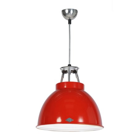 Original BTC Titan Size 1 Lampa wisząca 36x35,5 cm IP20 E27 GLS, czerwona, biała FP005R/W