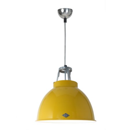 Original BTC Titan Size 1 Lampa wisząca 36x35,5 cm IP20 E27 GLS, żółta, biała FP005Y/W