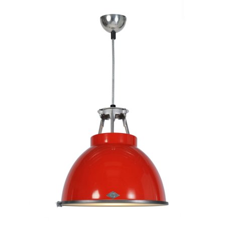 Original BTC Titan Size 1 Lampa wisząca 36x36 cm IP20 E27 GLS, czerwona FP005R/GL01E